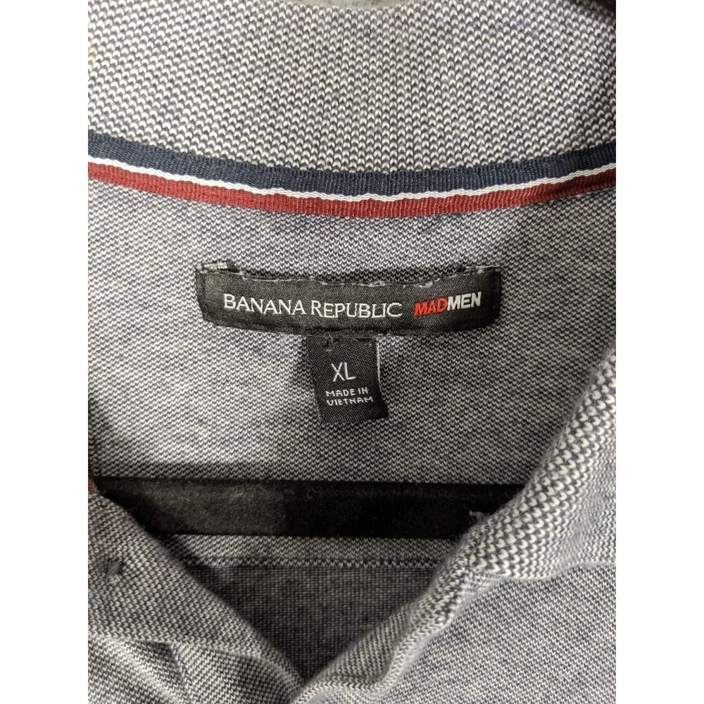 Banana Republic Mad Men Collection Polo Shirt Mens XL Gray Cotton Discontinued